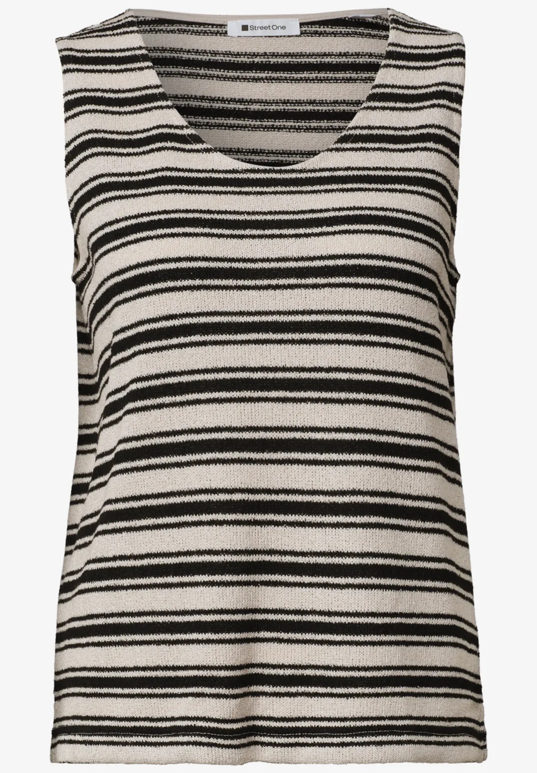 Knit Look Stripe Top - Black - Street One - 5