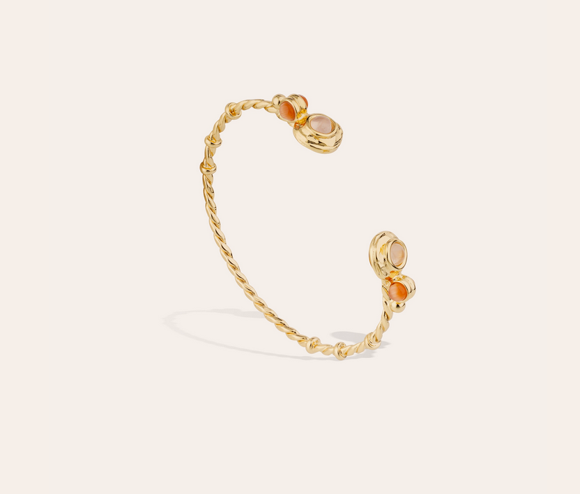 Amarante Torsade Armband Armband - Rosa kvarts