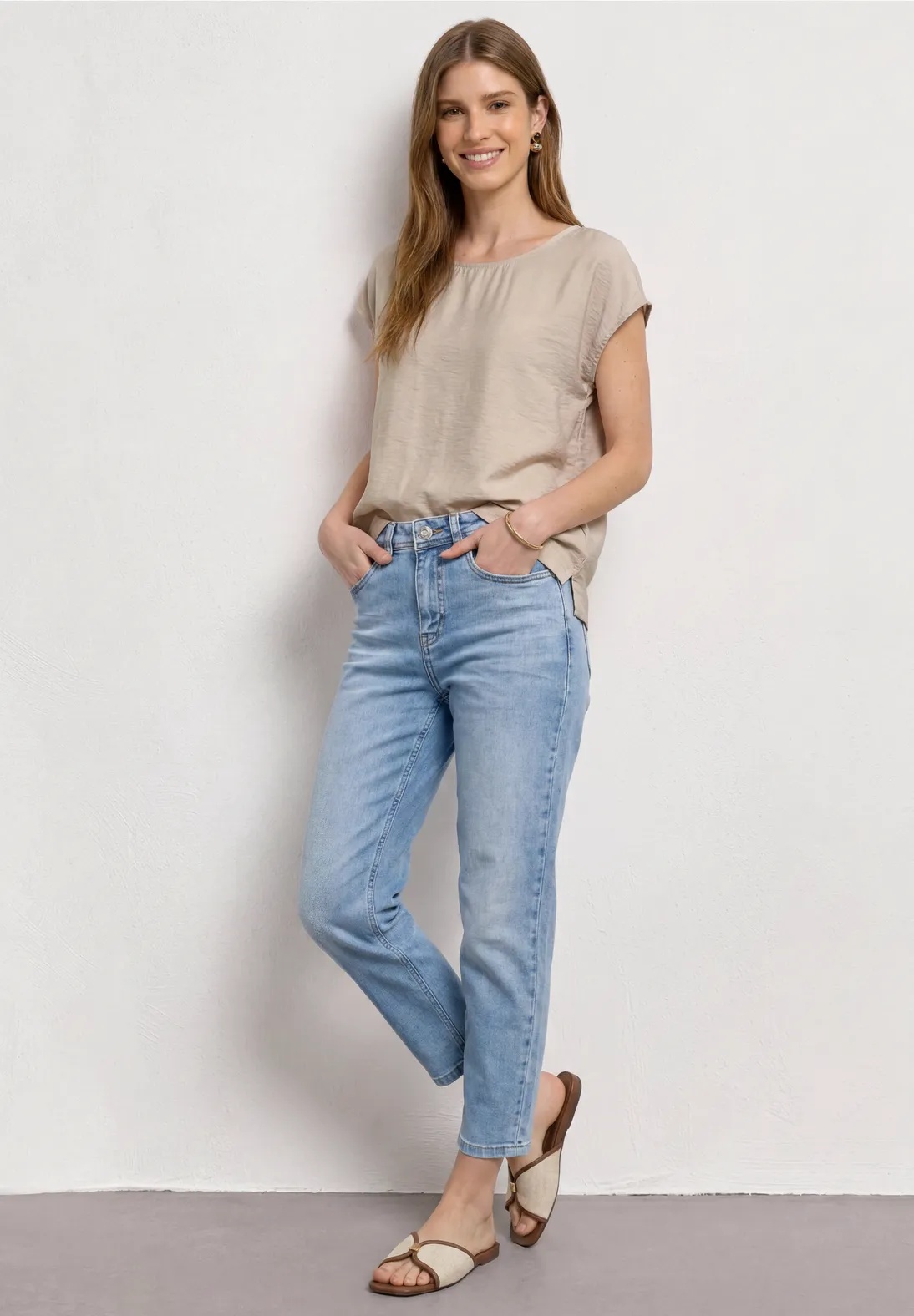 EOS Round Neck Top - Clay Sand - Street One