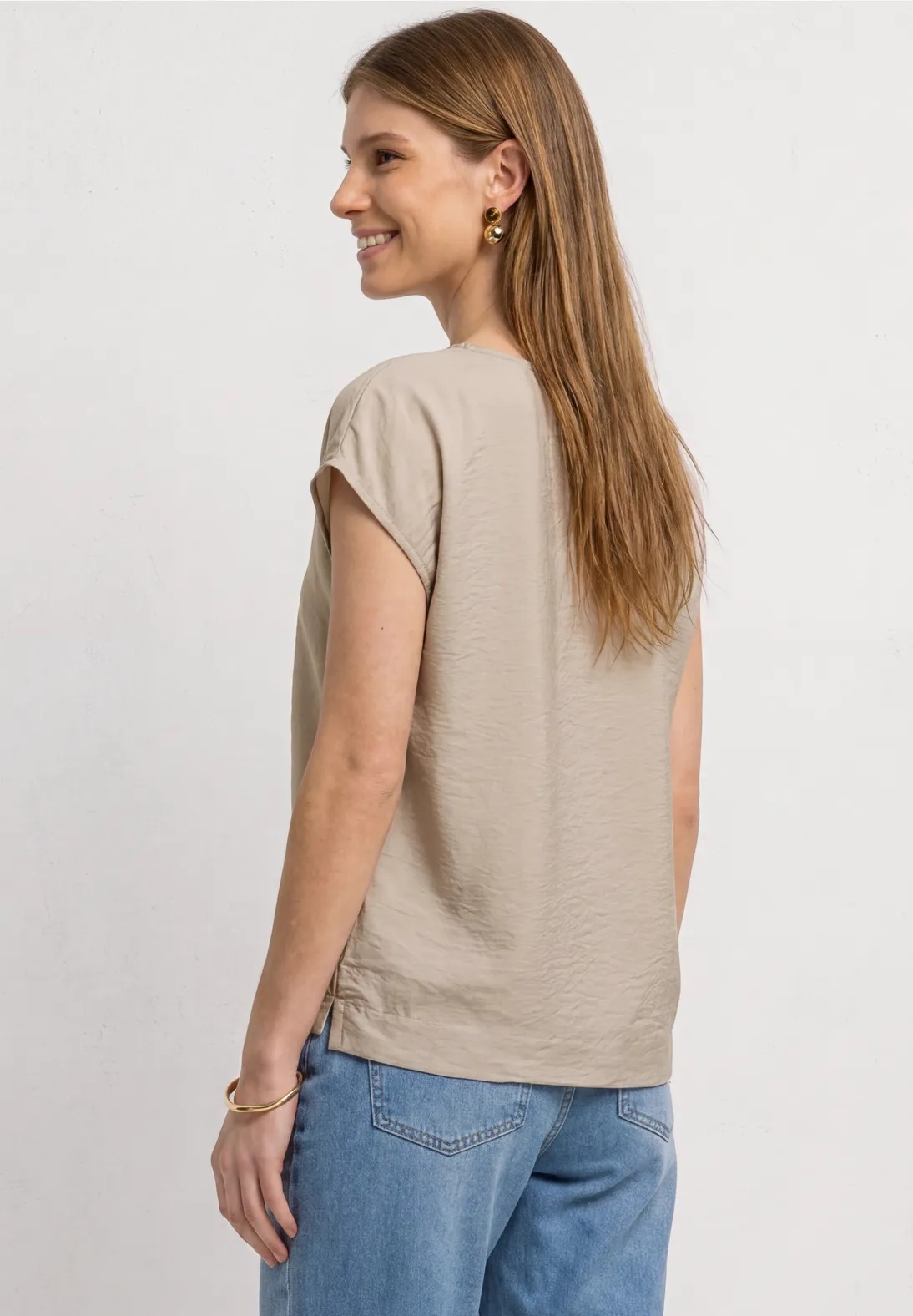 EOS Round Neck Top - Clay Sand - Street One - 3