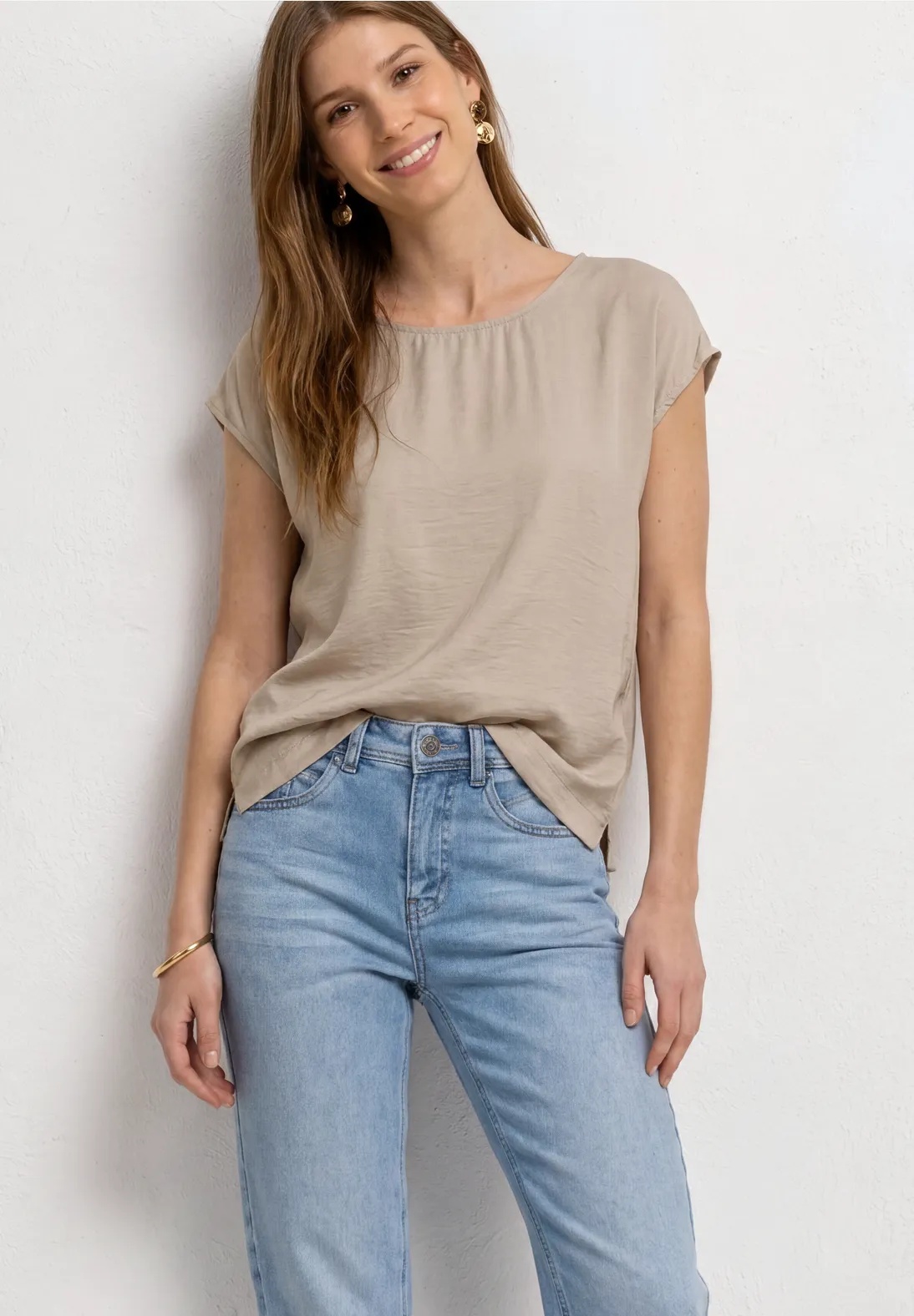 EOS Round Neck Top - Clay Sand - Street One