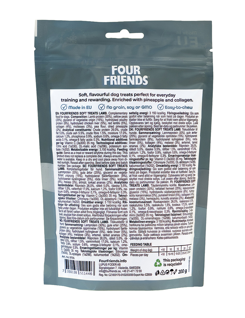 Four Friends Soft Treats Lamb 200g - 2