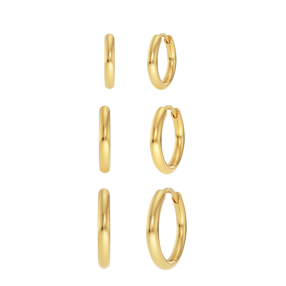 Edblad Triple Pair Hoops guld