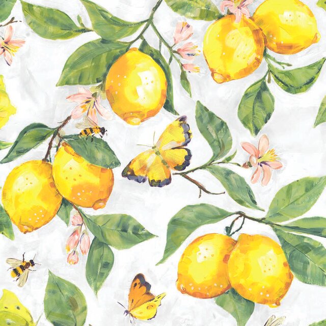 Servetter - Fresh Lemons - white