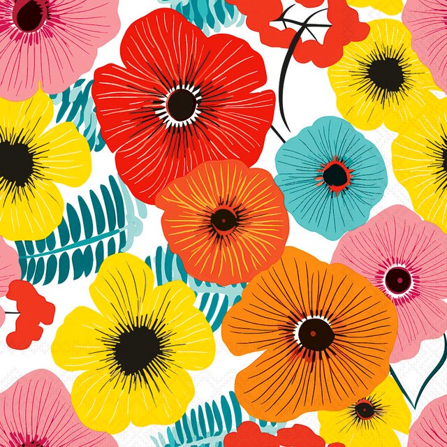 Servetter - Colourful flowers