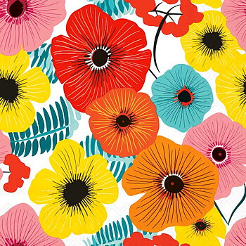 Servetter - Colourful flowers