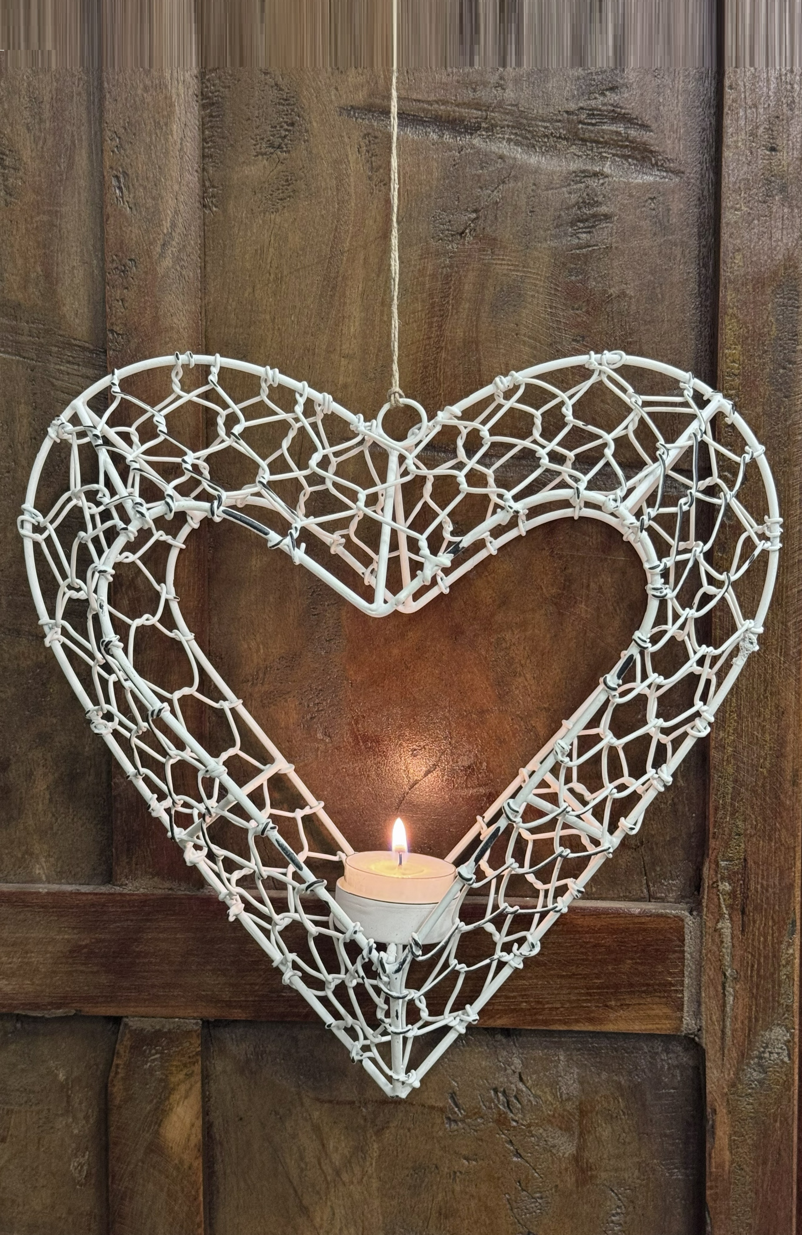 Hanging lantern Lantern Heart - Antique White