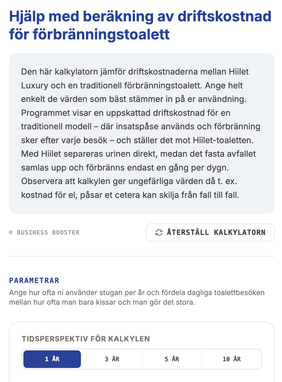Hiilet - Jämför driftskostnad