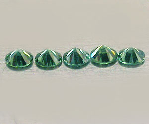 5 lujosos diamantes verdes azules naturales genuinos redondos de 1,6 mm - 3