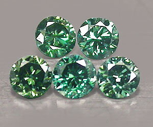 5 lyxiga 1.6 mm runda äkta naturliga blå grön diamanter