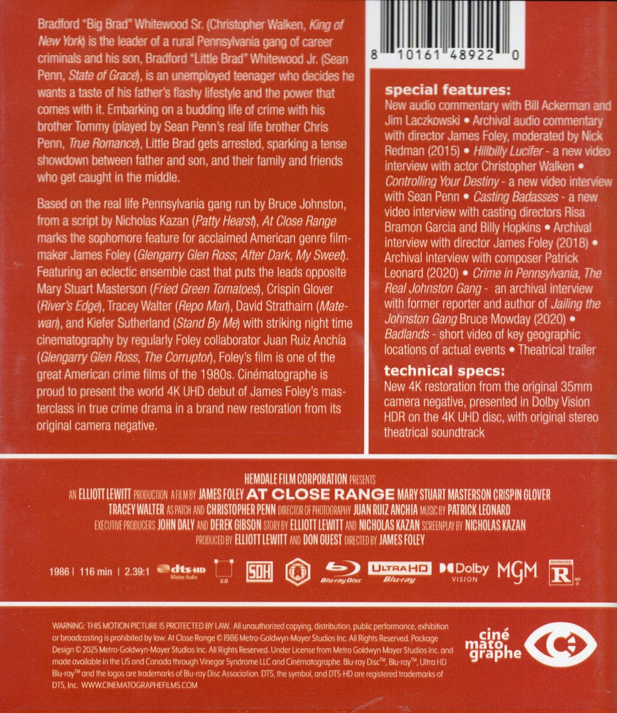At Close Range (ej svensk text) (4K Ultra HD + Blu-ray) - 2