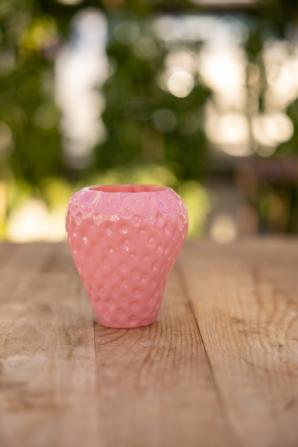 Vas - Jordgubbe - Rosa - Keramik - 9x9x10 cm