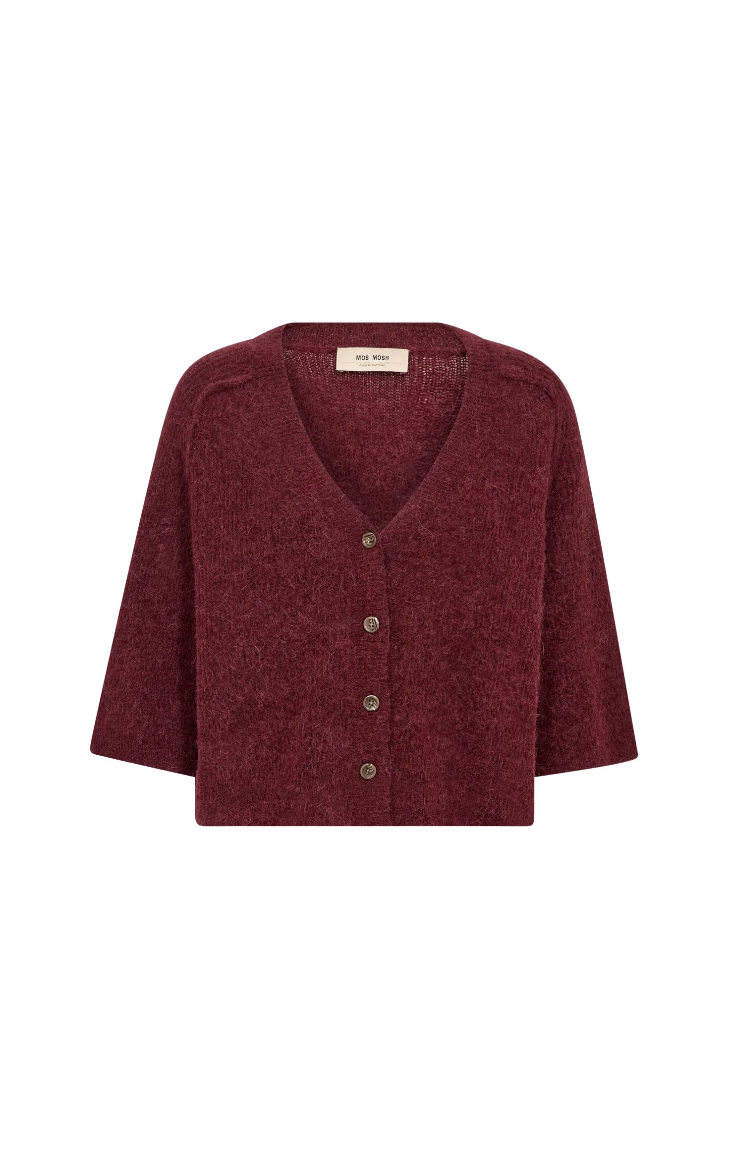 MMThora Lizet Knit Cardigan - Cabernet - Mos Mosh - 4