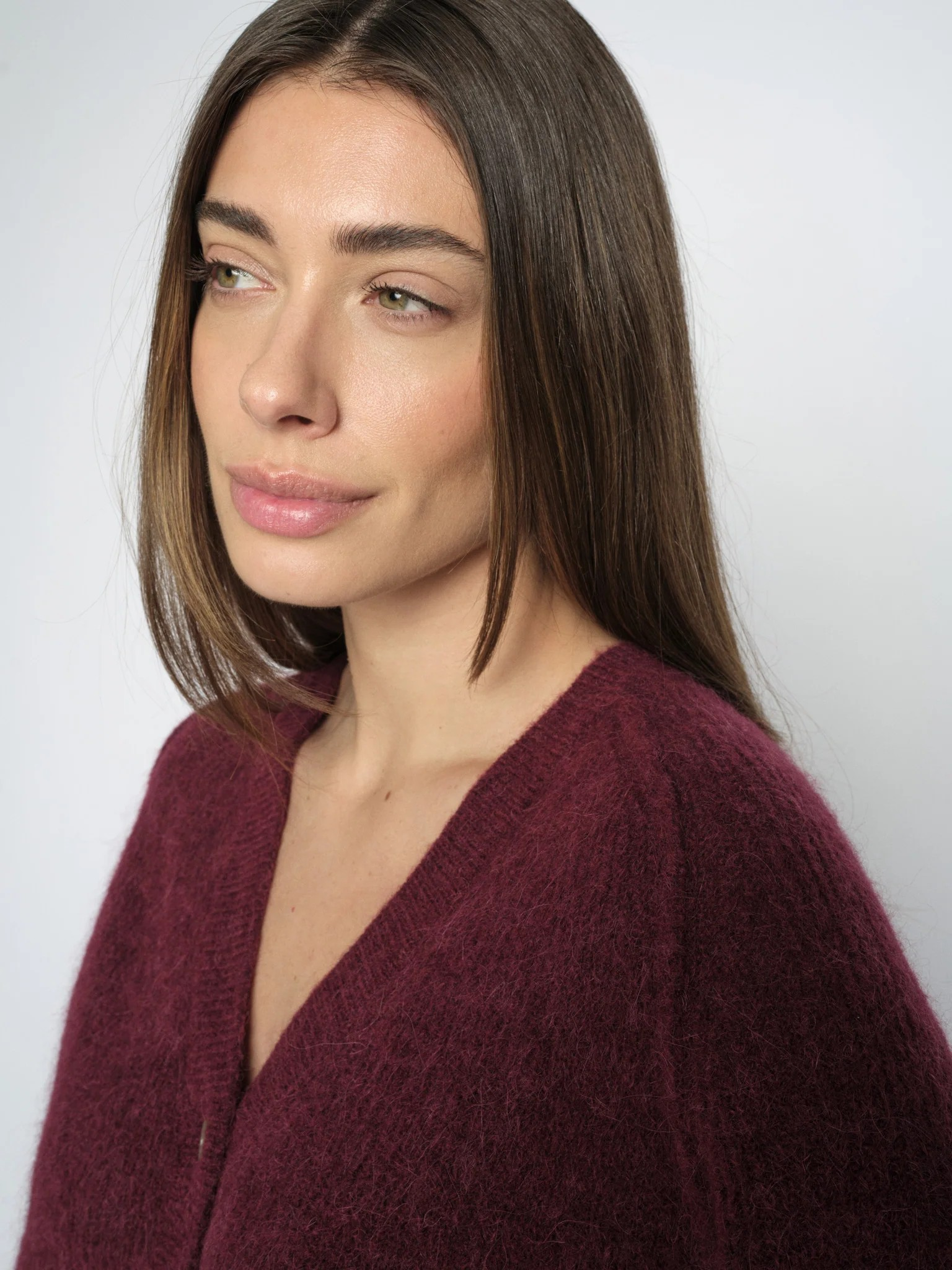 MMThora Lizet Knit Cardigan - Cabernet - Mos Mosh