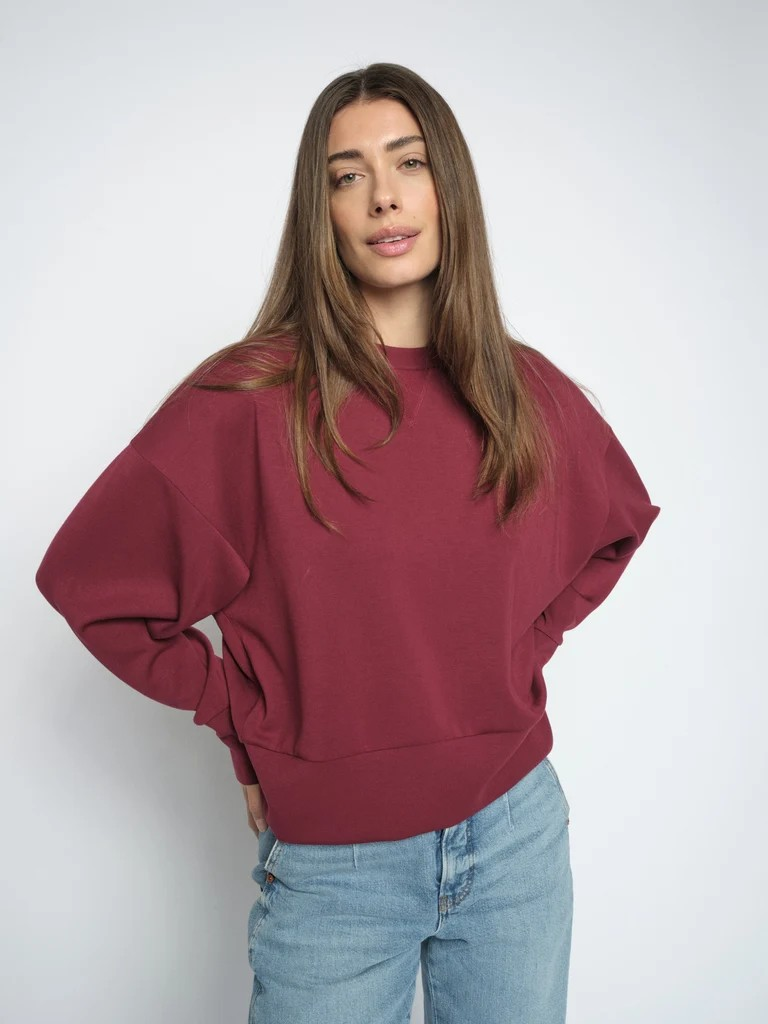 MMKiki Celli O-LS Sweatshirt - Cabernet - Mos Mosh