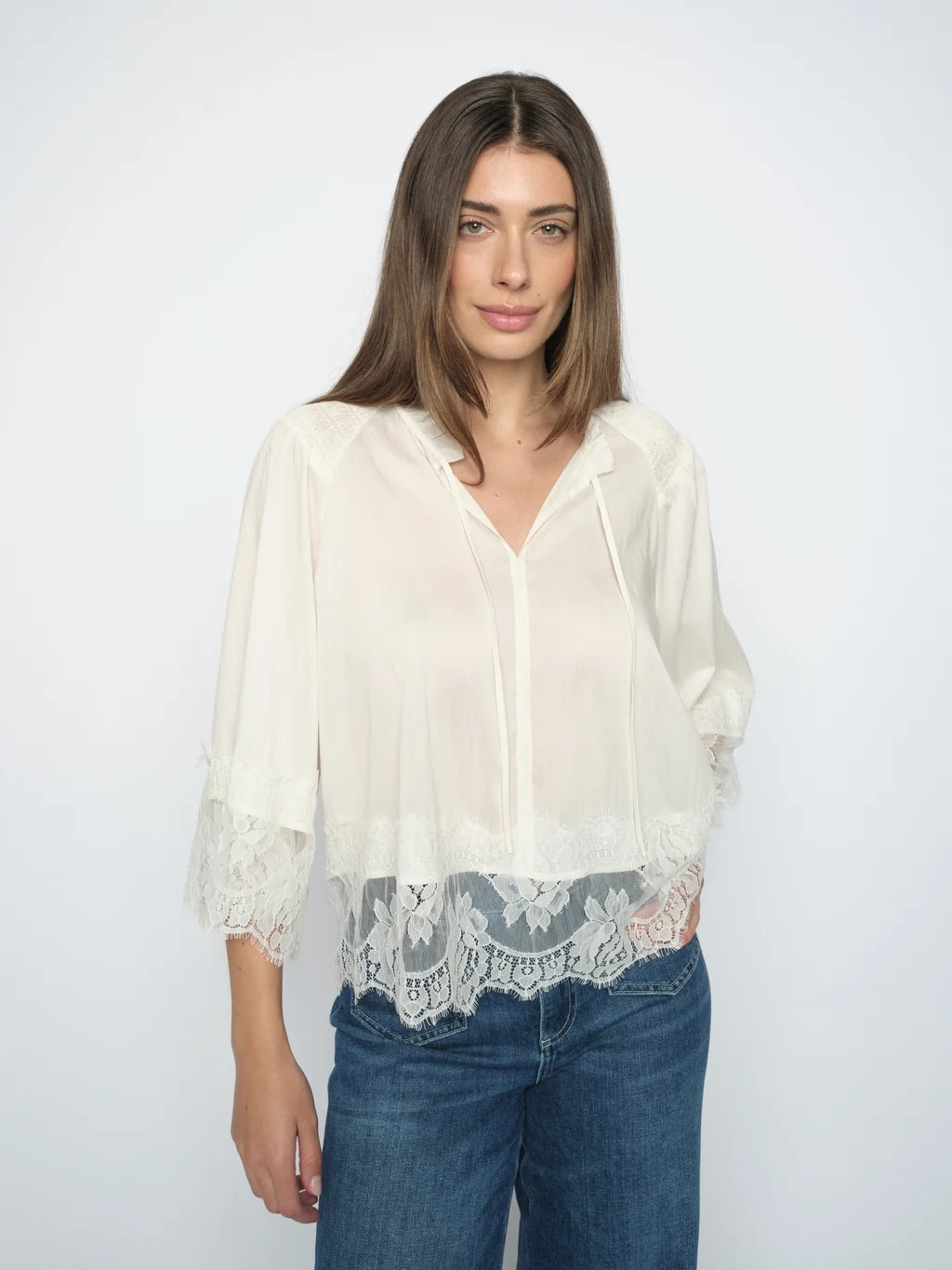 MMEisa Tess 3/4 Lace Blouse - Mos Mosh