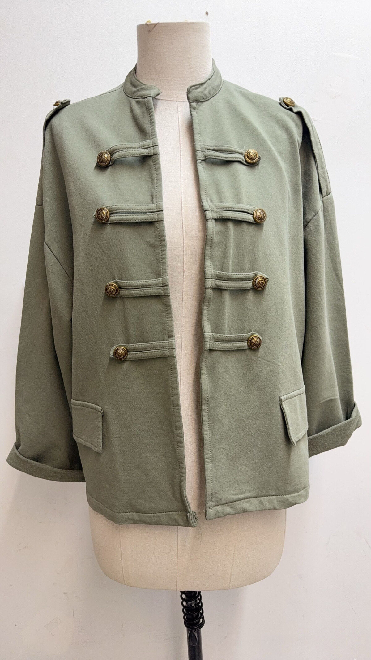 Military jacket cotton khaki - 2