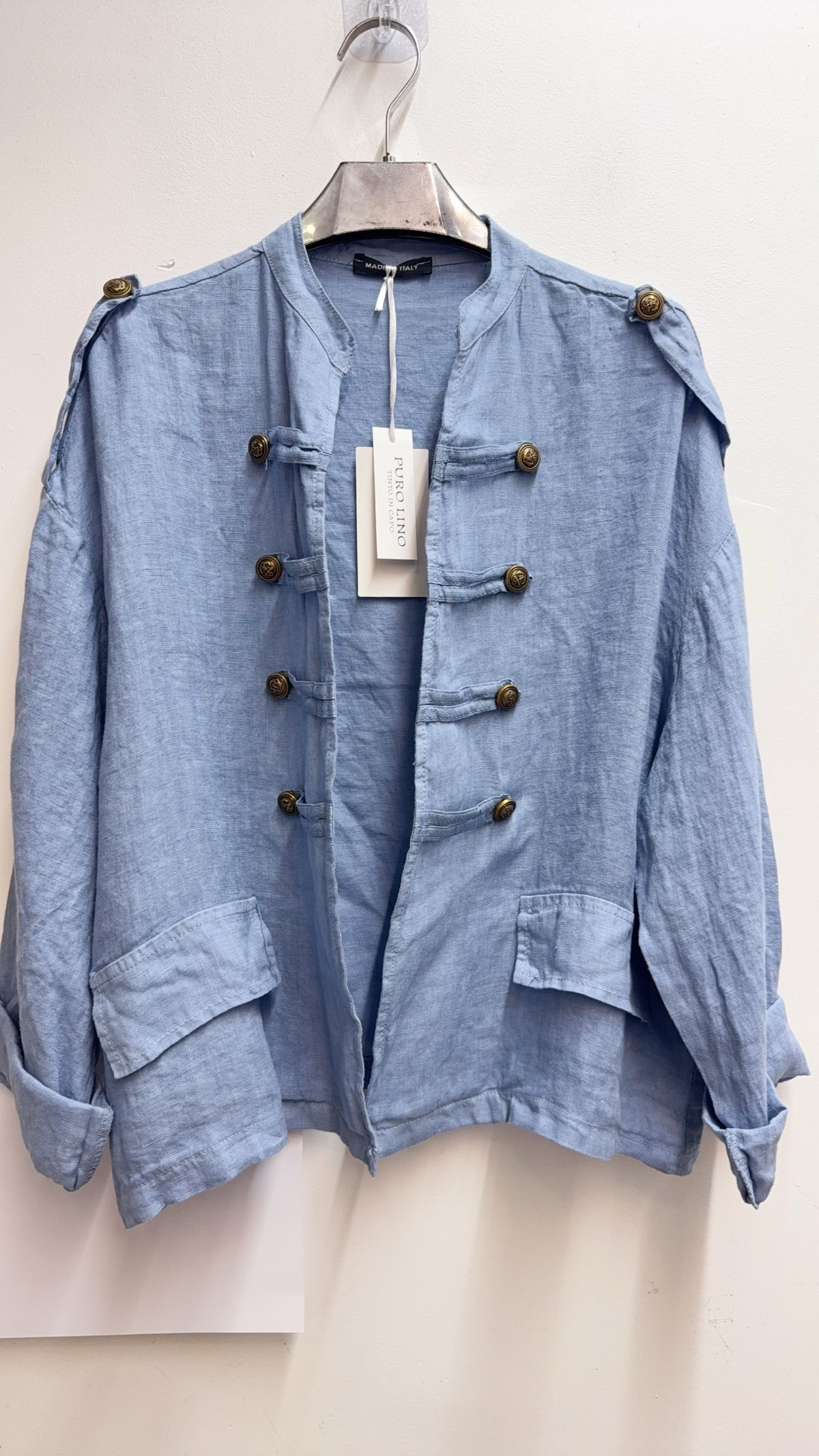 Military jacket linen jeansblue - 2