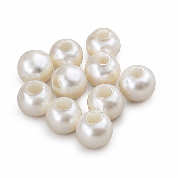 Akrylpärla rondell 8 mm cremevit 20 st