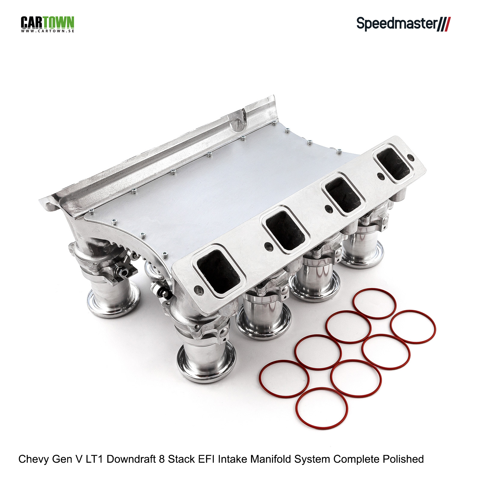 Chevy Gen V LT1 Downdraft 8 Stack EFI Intake Manifold System Complete Polished - 4
