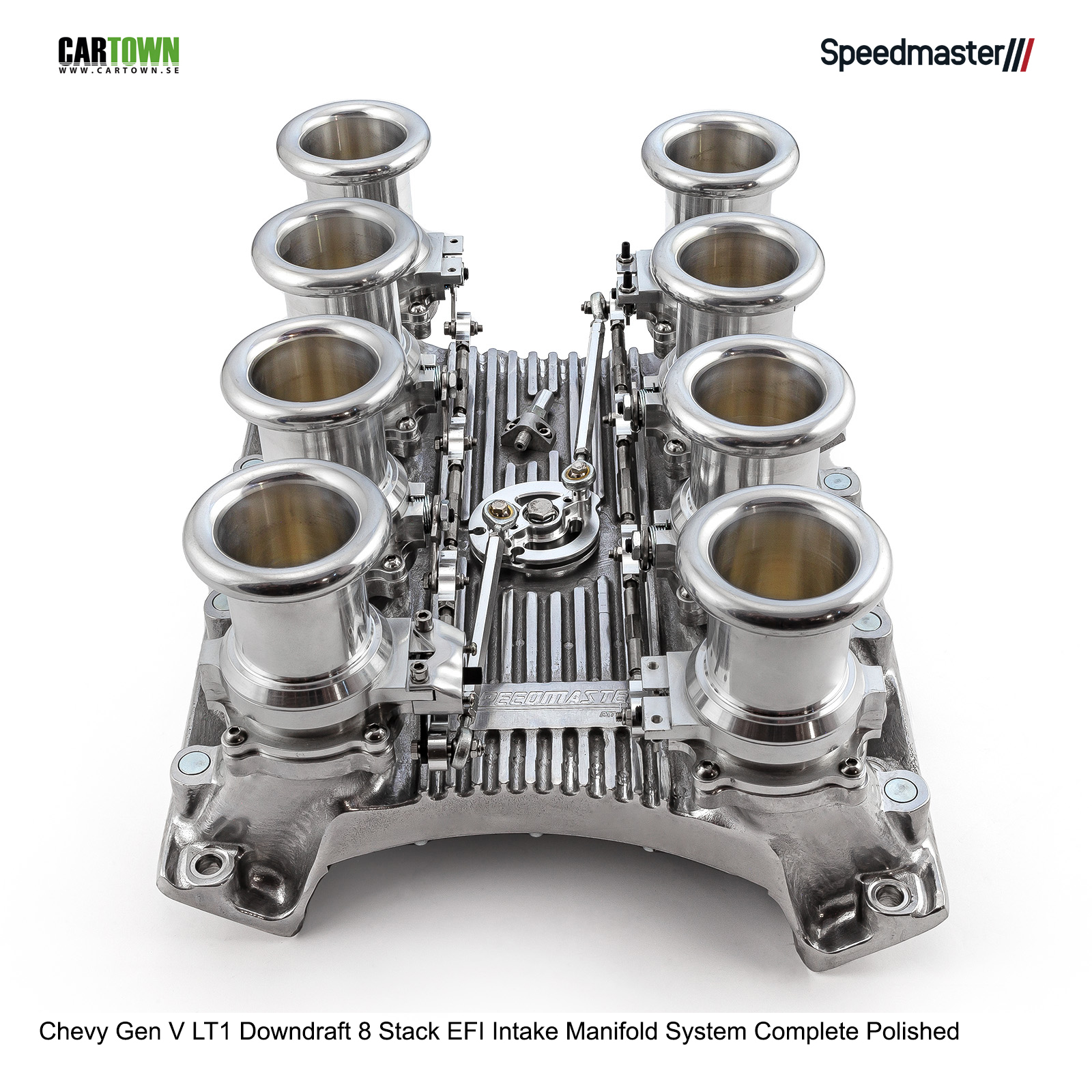 Chevy Gen V LT1 Downdraft 8 Stack EFI Intake Manifold System Complete Polished - 3