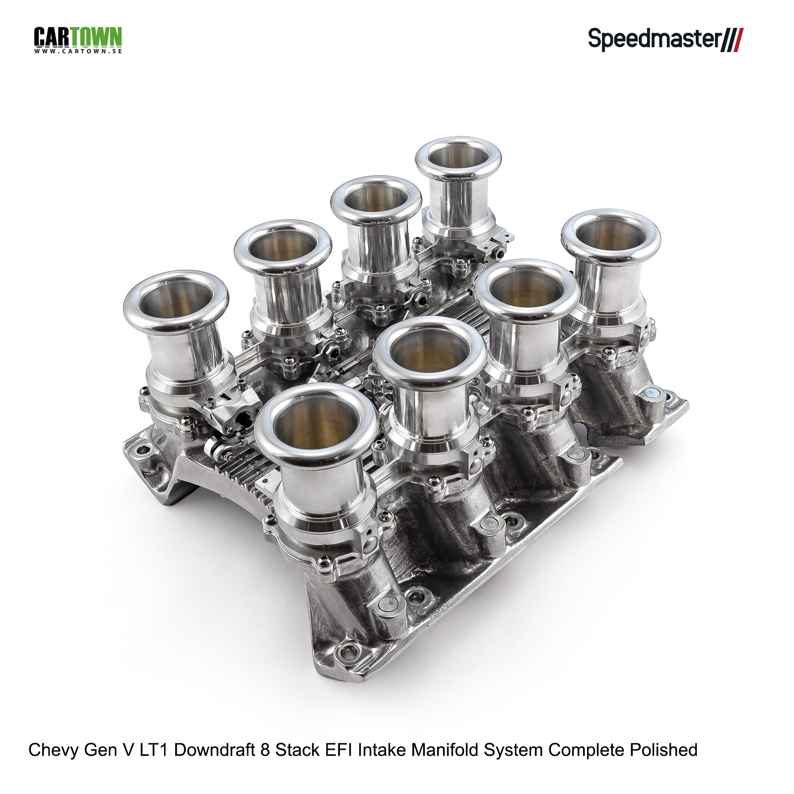 Chevy Gen V LT1 Downdraft 8 Stack EFI Intake Manifold System Complete Polished