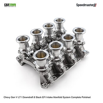 Chevy Gen V LT1 Downdraft 8 Stack EFI Intake Manifold System Complete Polished