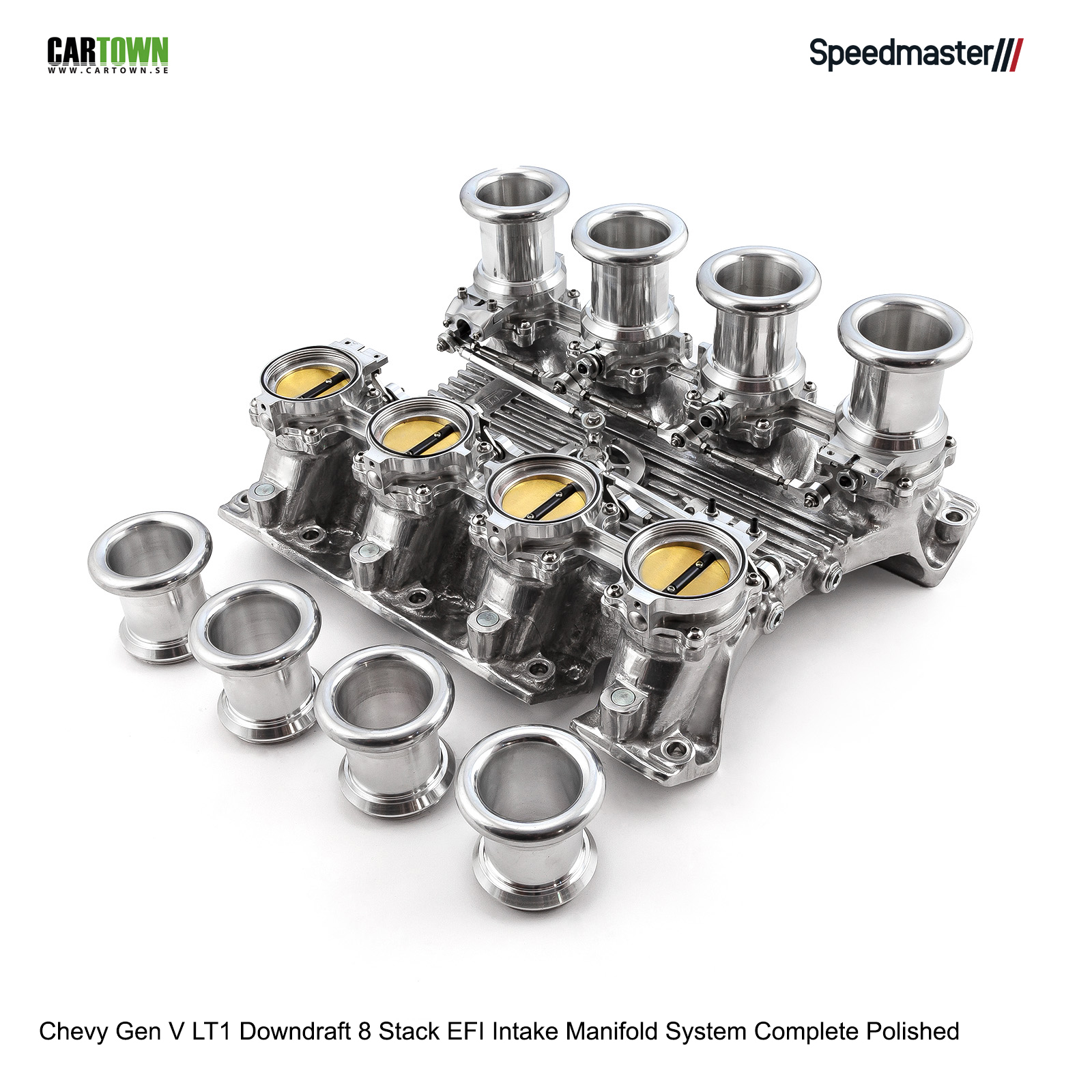 Chevy Gen V LT1 Downdraft 8 Stack EFI Intake Manifold System Complete Polished - 2
