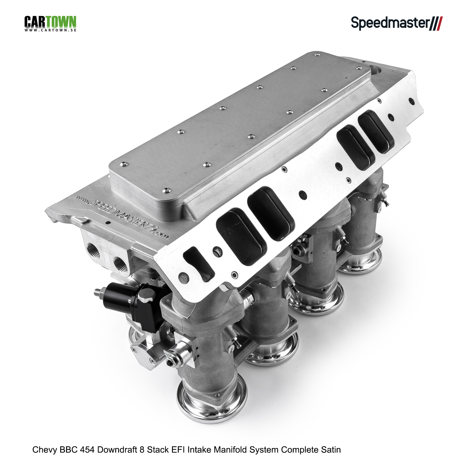 Chevy BBC 454 Downdraft 8 Stack EFI Intake Manifold System Complete Satin - 3
