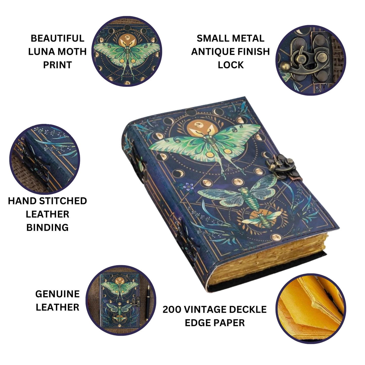 Läderjournal med Fjärilsmotiv i Äkta Läder –R K Handicrafts Craft Junky - 7
