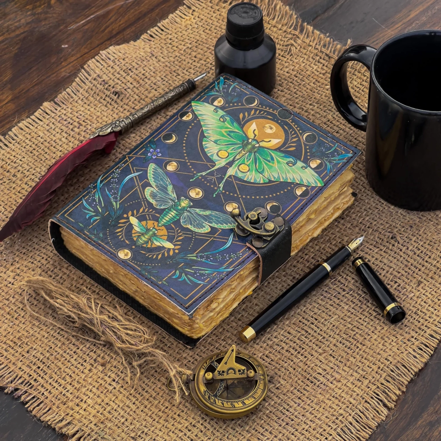 Läderjournal med Fjärilsmotiv i Äkta Läder –R K Handicrafts Craft Junky - 5