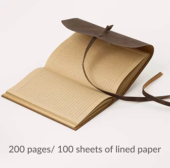Skrivbok  i äkta läder med linjerade craft-sidor – R K Handicrafts Craft Junky