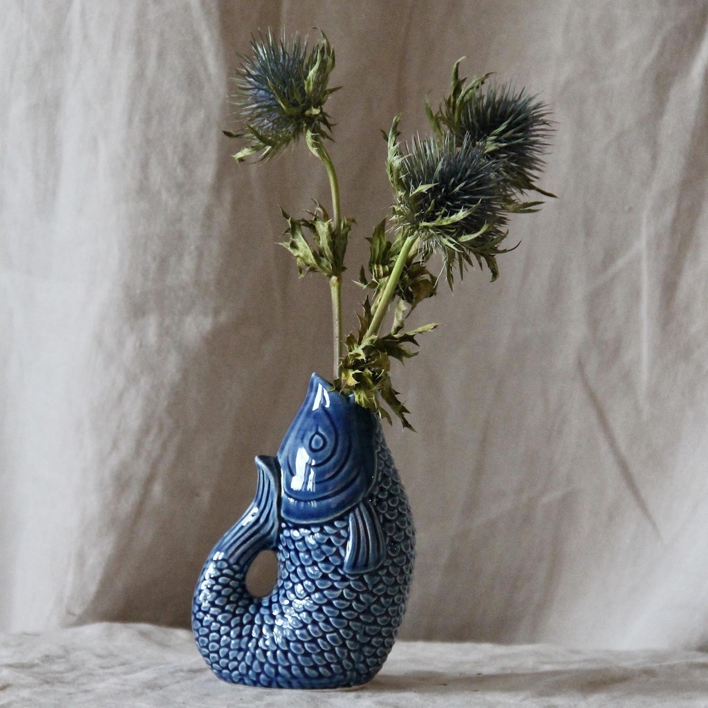 Vase jug fish small blue - 2