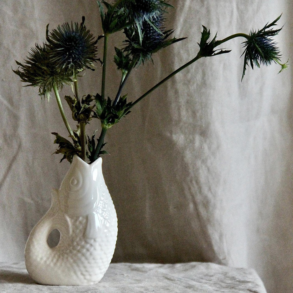 Vase jug fish small white - 2