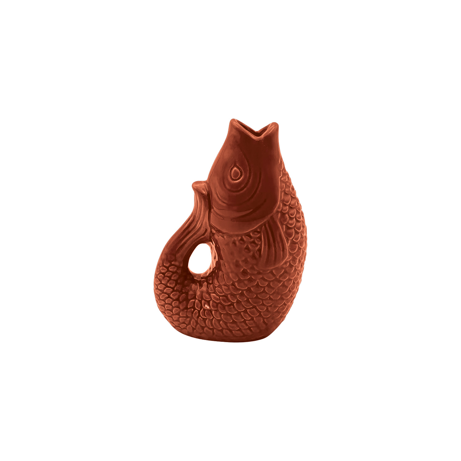 Vase jug fish small terracotta