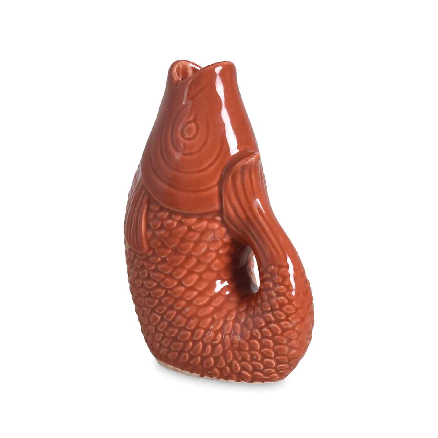 Vase jug fish small terracotta - 4