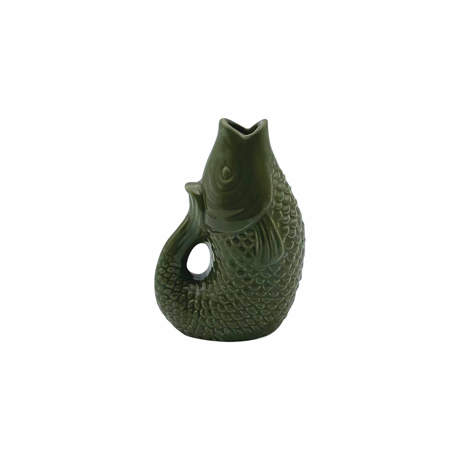 Vase jug fish small khaki