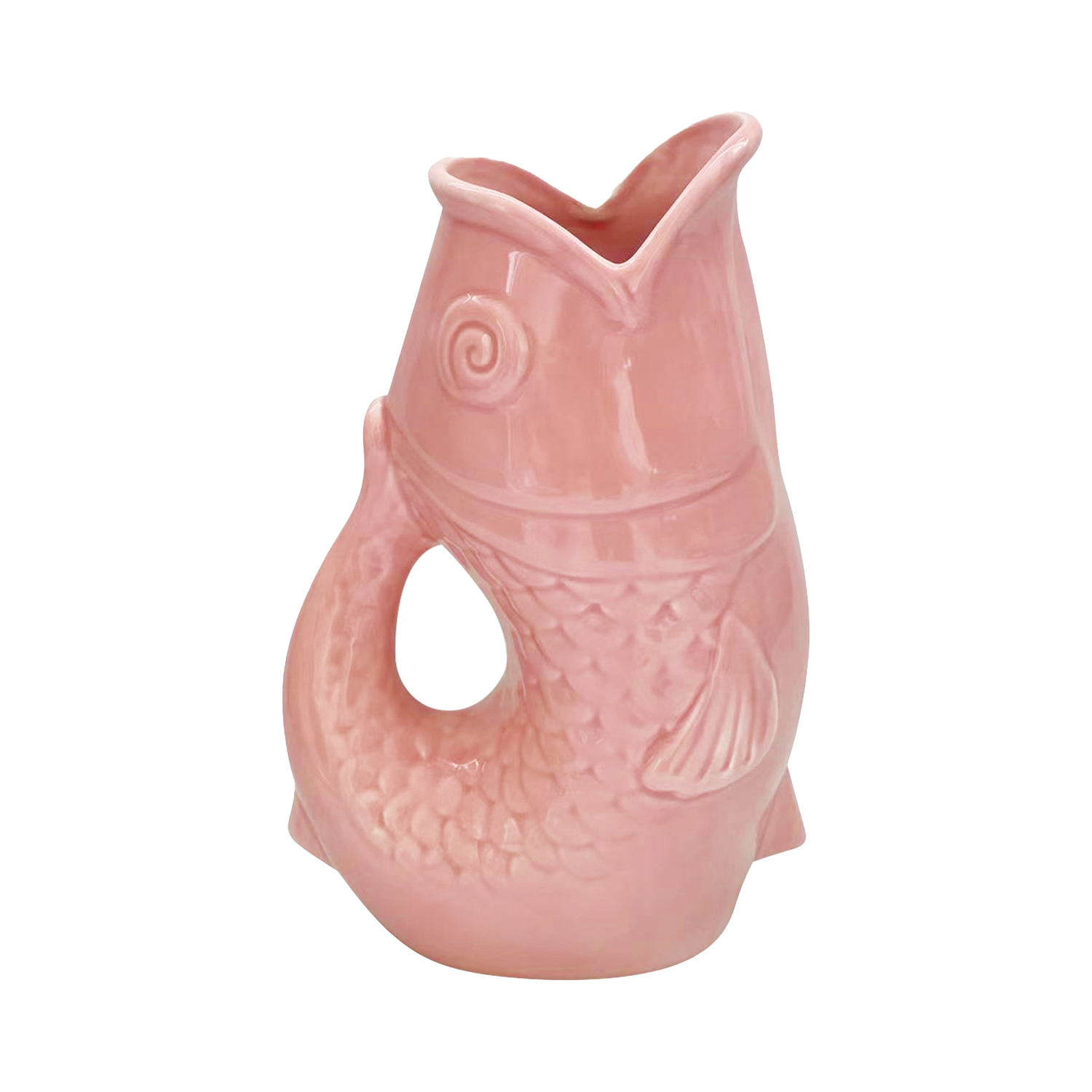 Vase jug fish large pink