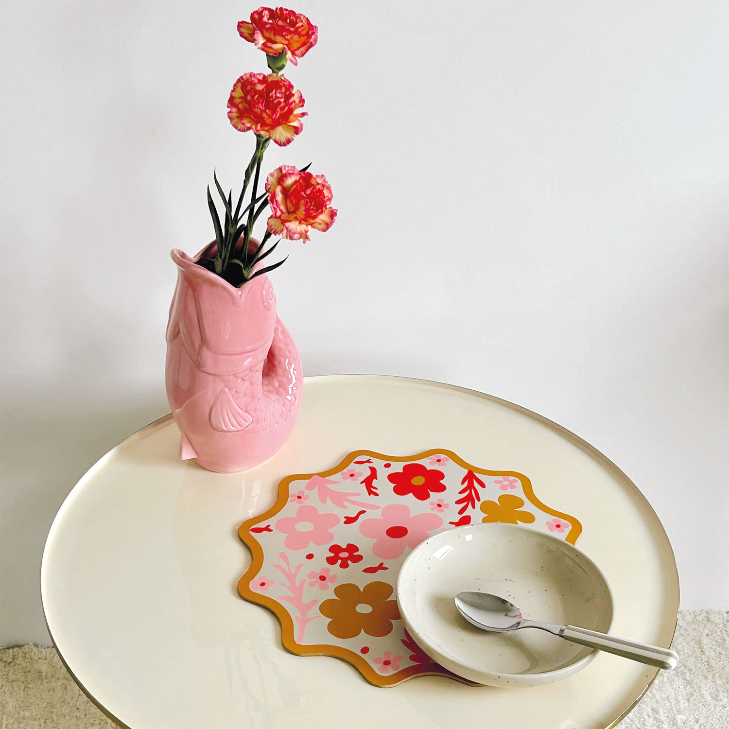 Vase jug fish large pink - 3