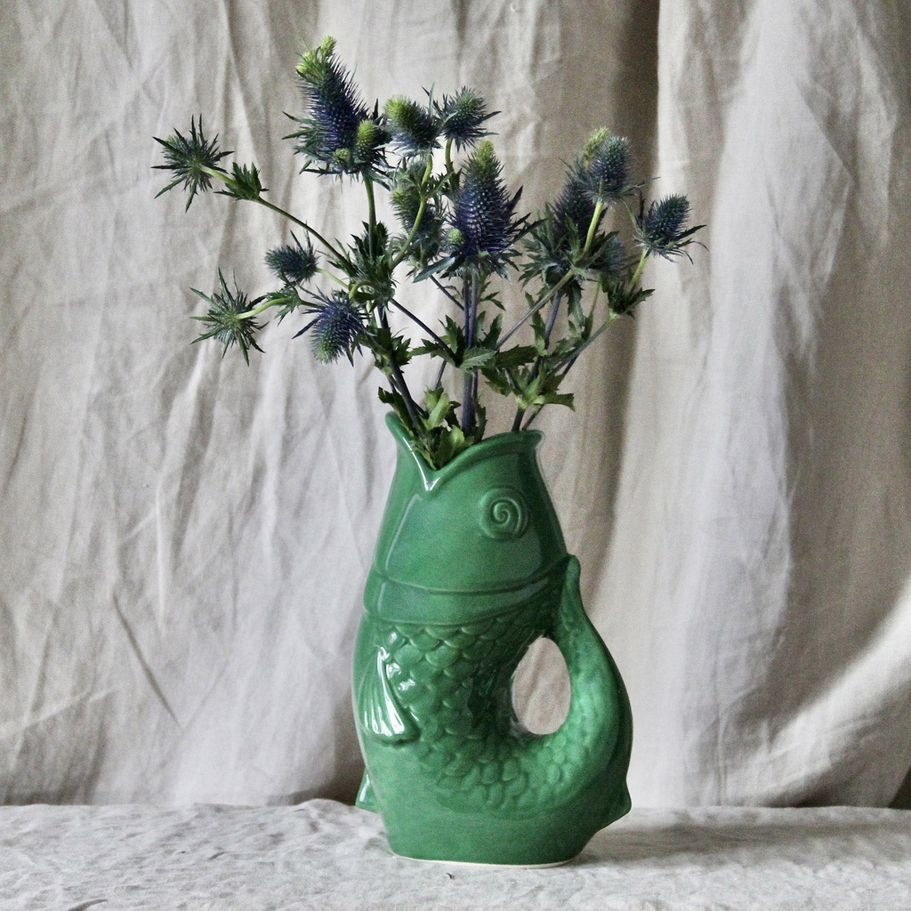 Vase jug fish large green - 3
