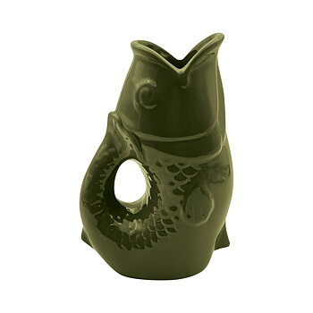 Vase jug fish large khaki