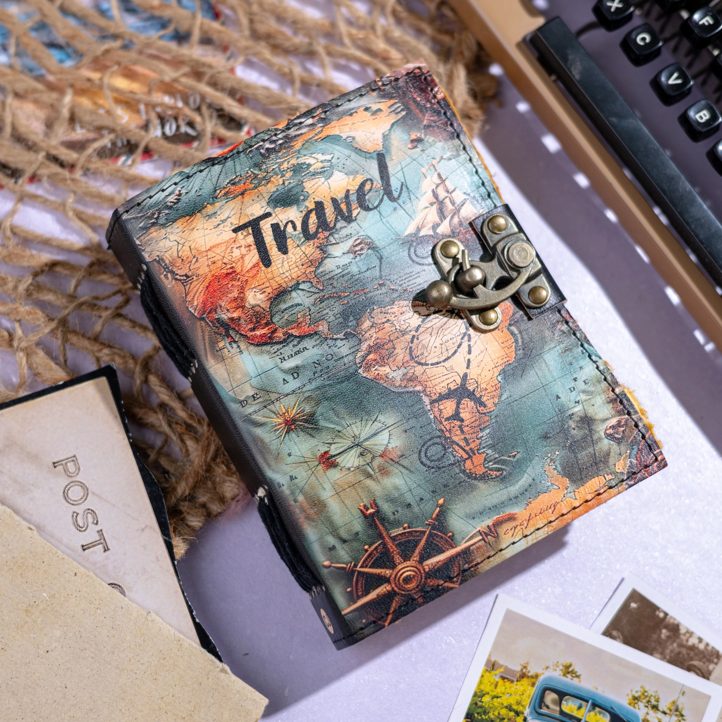 Vintage Läderjournal för Resenärer - R K Handicrafts Craft Junky - 3