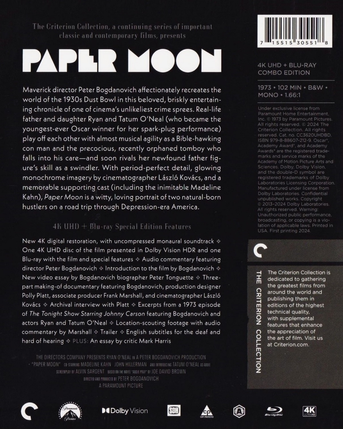 Paper Moon (Criterion Collection) (Digipack) (ej svensk text) (4K Ultra HD + Blu-ray) - 2