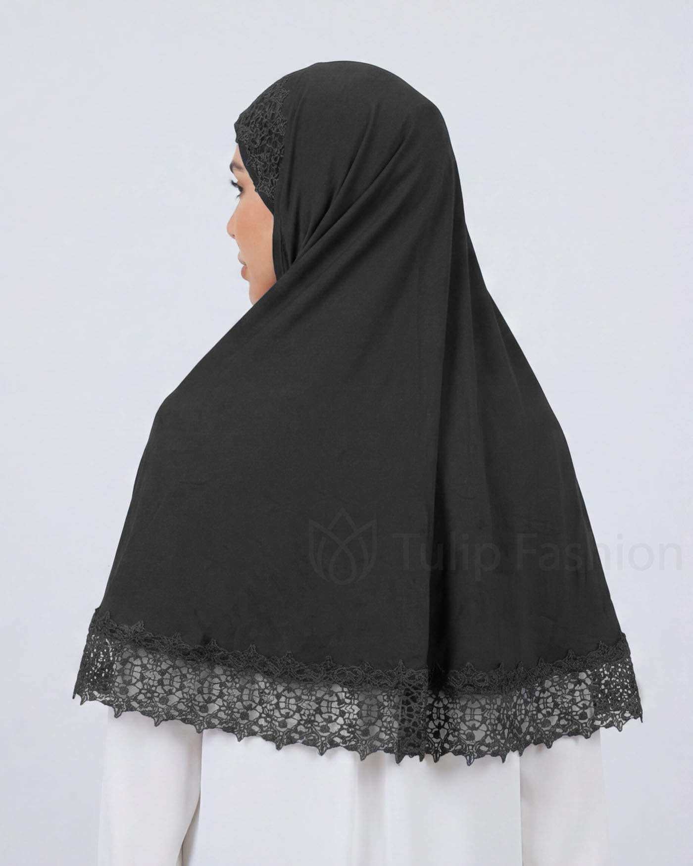 Hijab Al Amira Viscose Lace XL - Black - 3