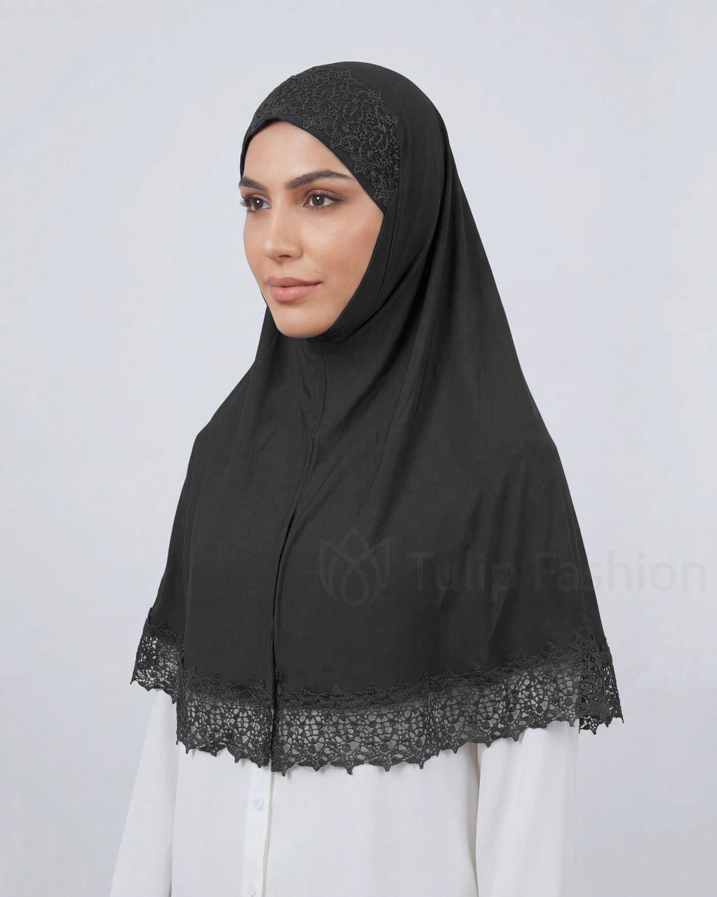 Hijab Al Amira Viscose Lace XL - Black - 2