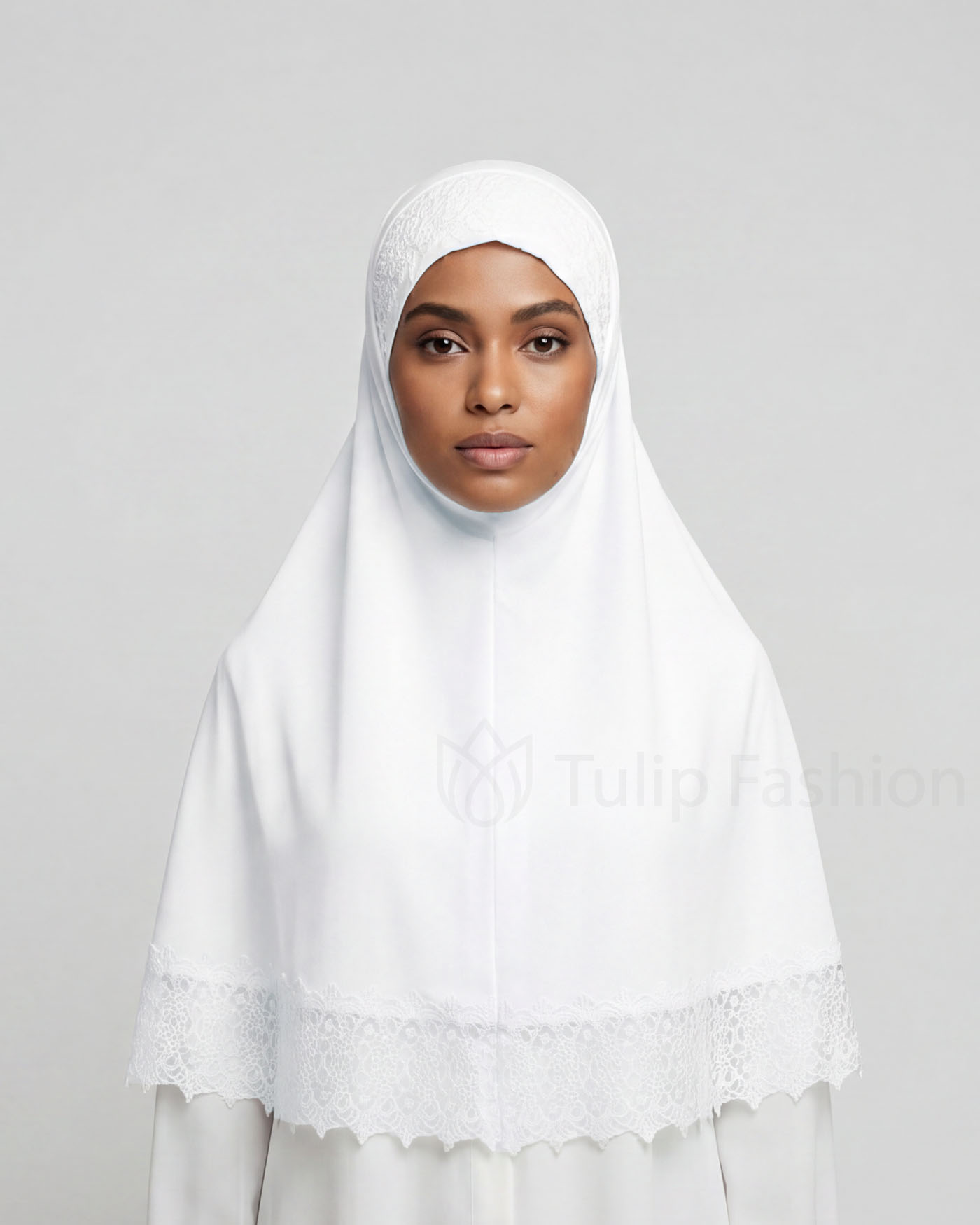 Hijab Al Amira Viscose Lace XL - White