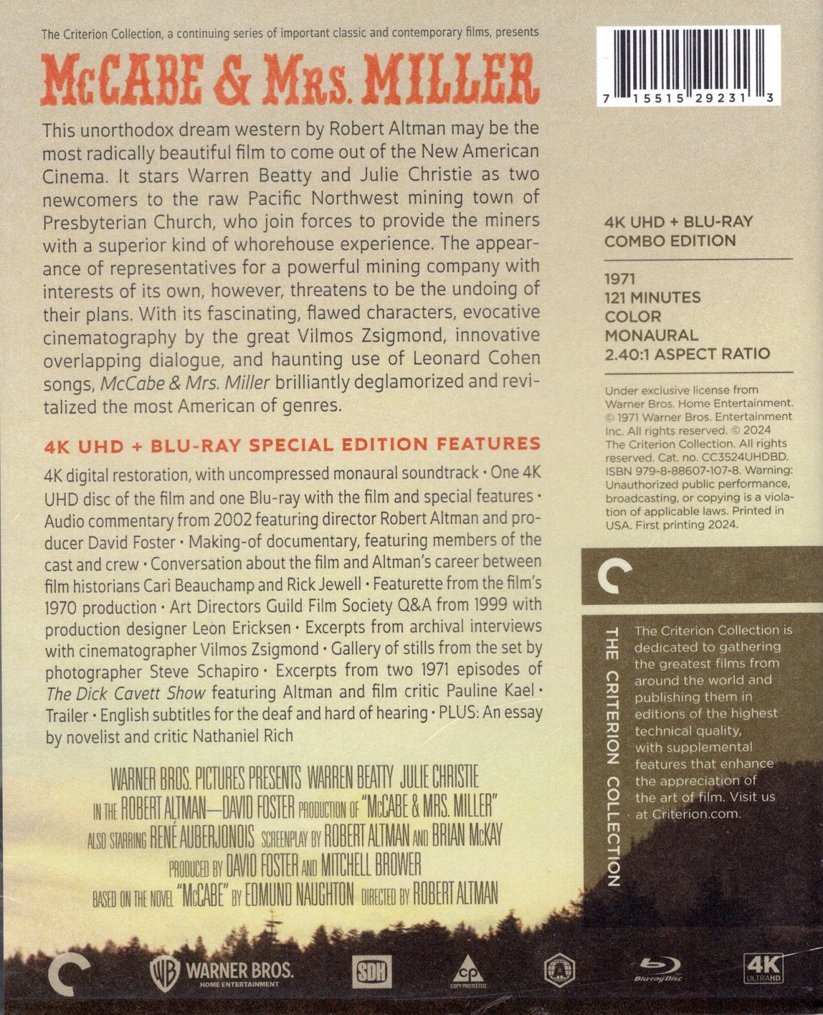 McCabe & Mrs. Miller (Criterion Collection) (ej svensk text) (4K Ultra HD + Blu-ray) - 2