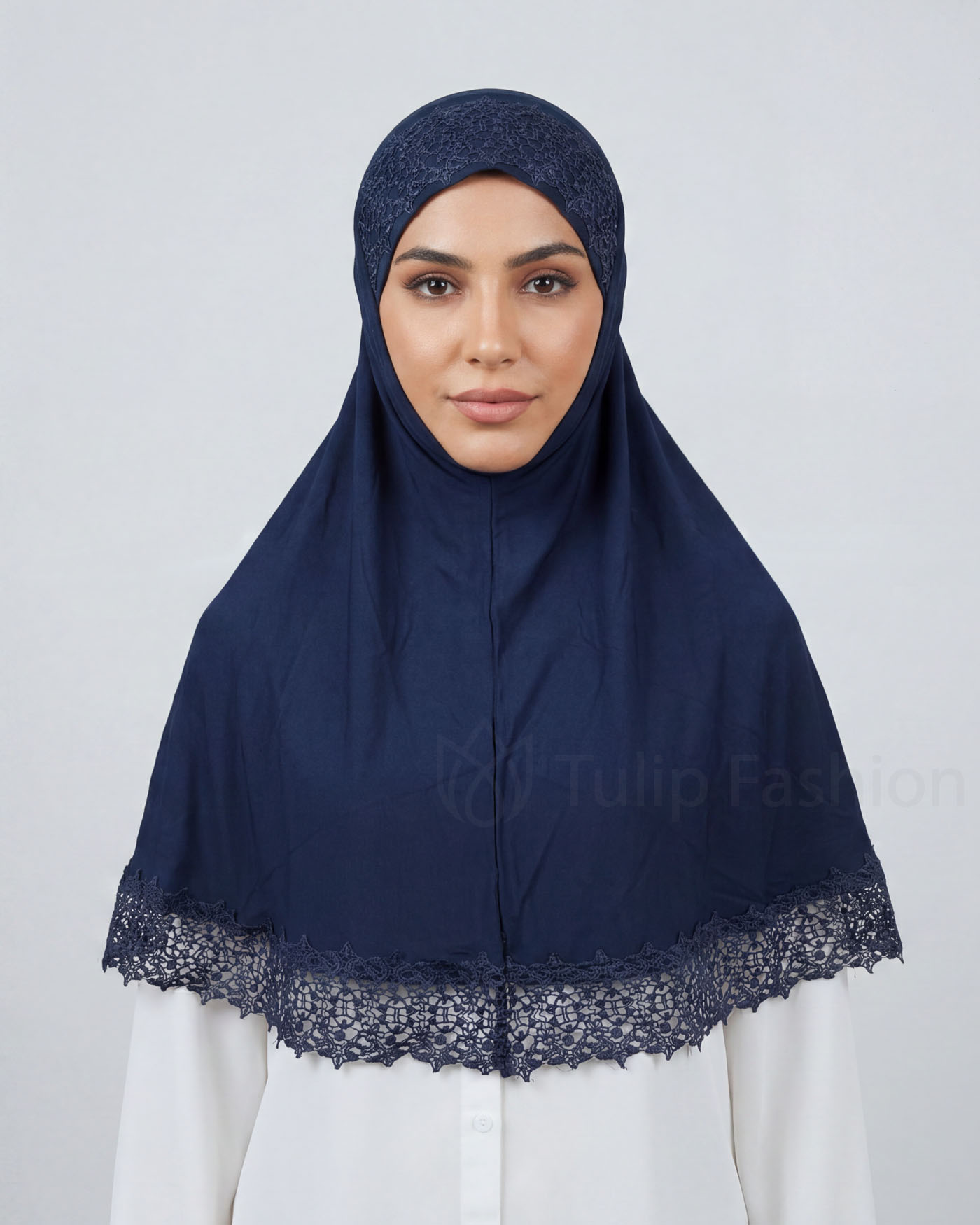 Hijab Al Amira Viscose Lace XL - Midnight Blue