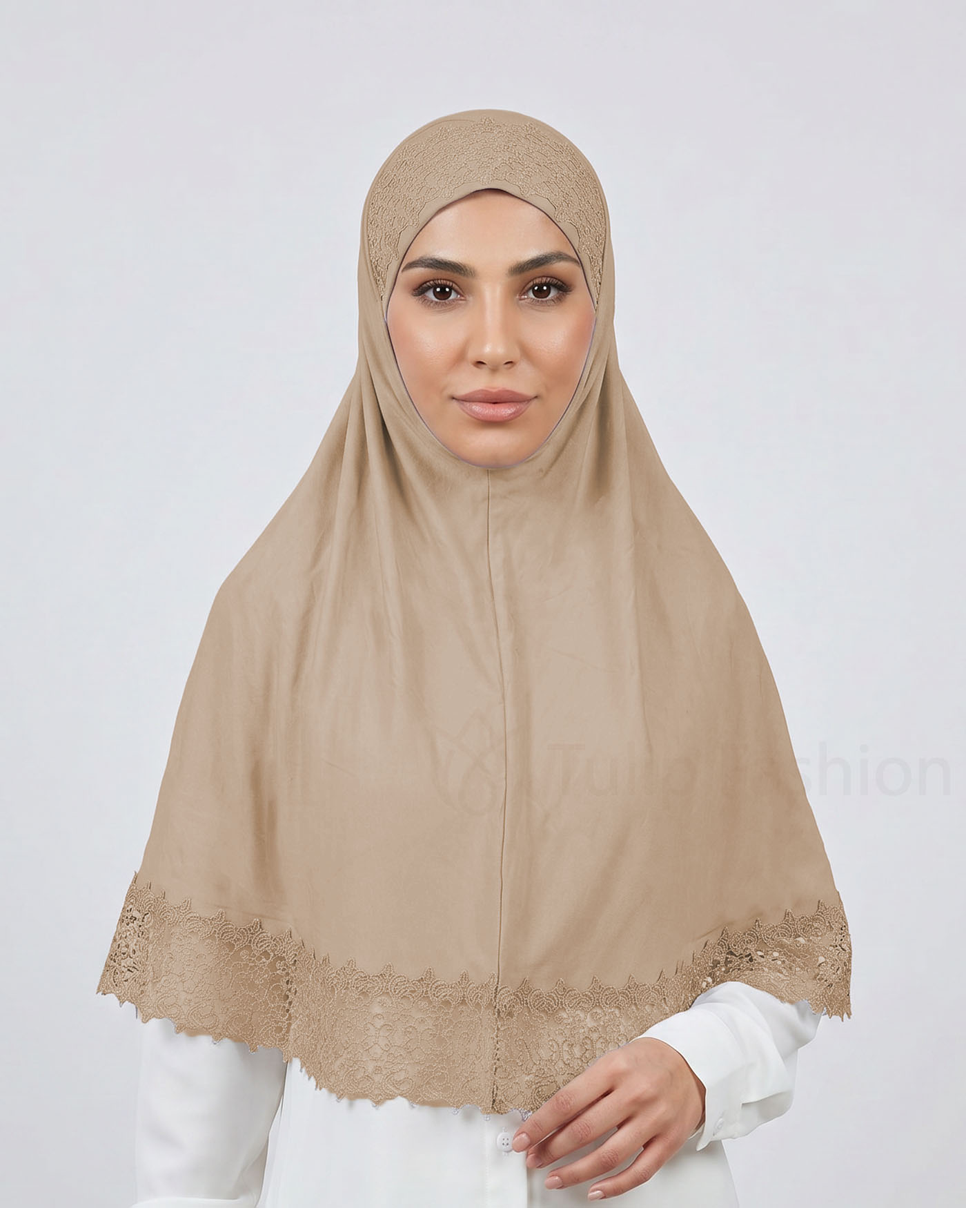 Hijab Al Amira Viscose Lace XL - Beige