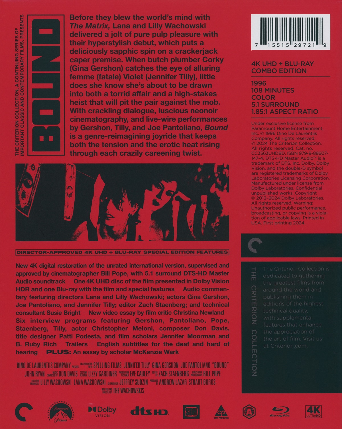 Bound (Criterion Collection) (ej svensk text) (4K Ultra HD + Blu-ray) - 2